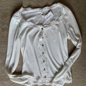 White button down top